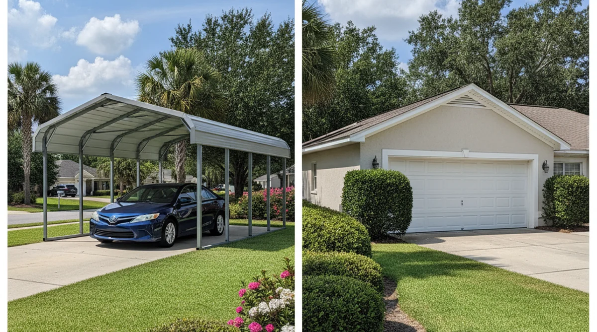 Metal carport versus traditional garage in Sumter SC