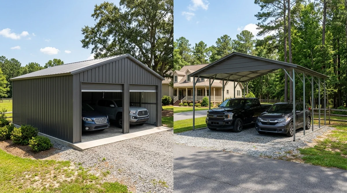 Enclosed versus open carport comparison in Orangeburg SC