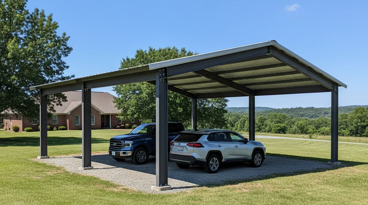 Custom steel carport installation in Neeses SC