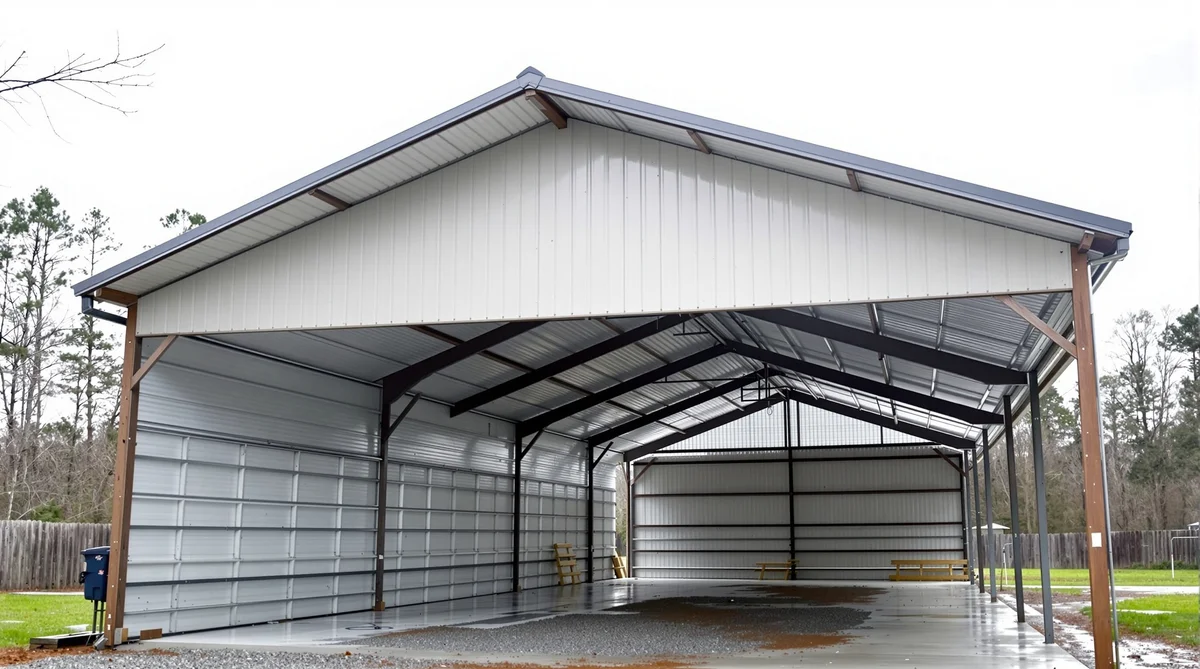 Wind-rated square tube metal carport in Norway SC
